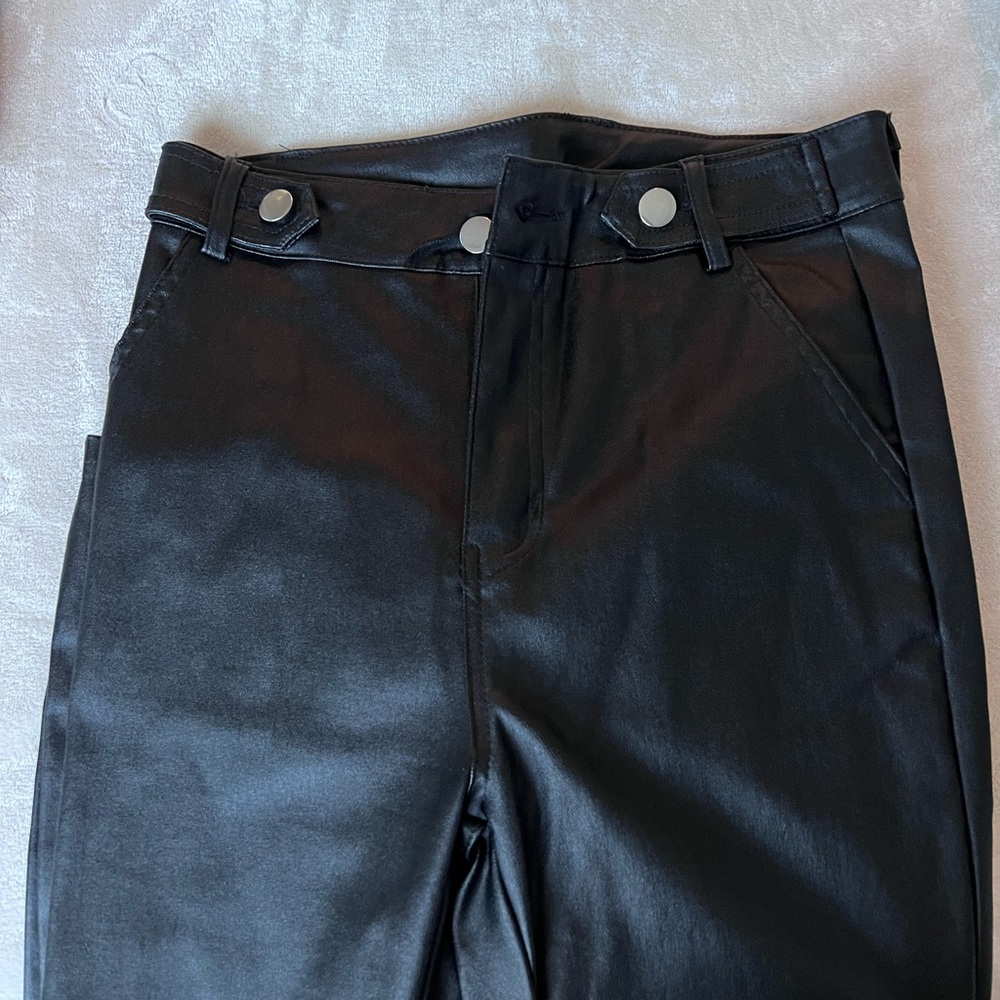 Fashion Nova Leather Black Jeans 💓